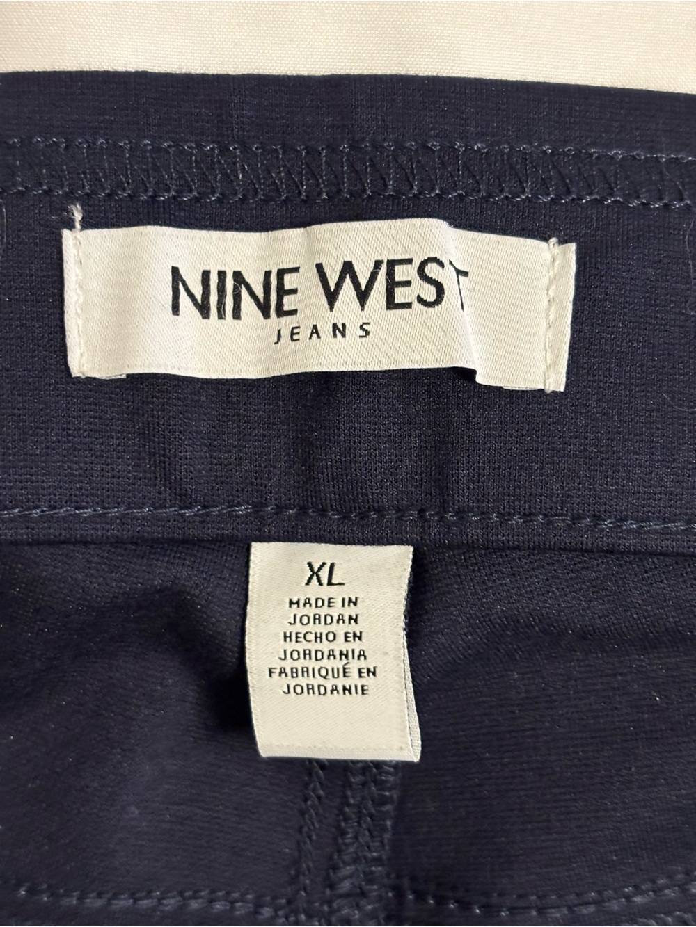 ๐ Nine West Skinny Pull On Pants Navy Blue Stretch XL NWT - Picture 2 of 11